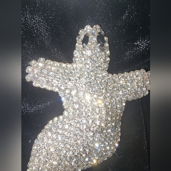 VINTAGE  RHINESTONE GHOST  BROOCH - Picture 6 of 7